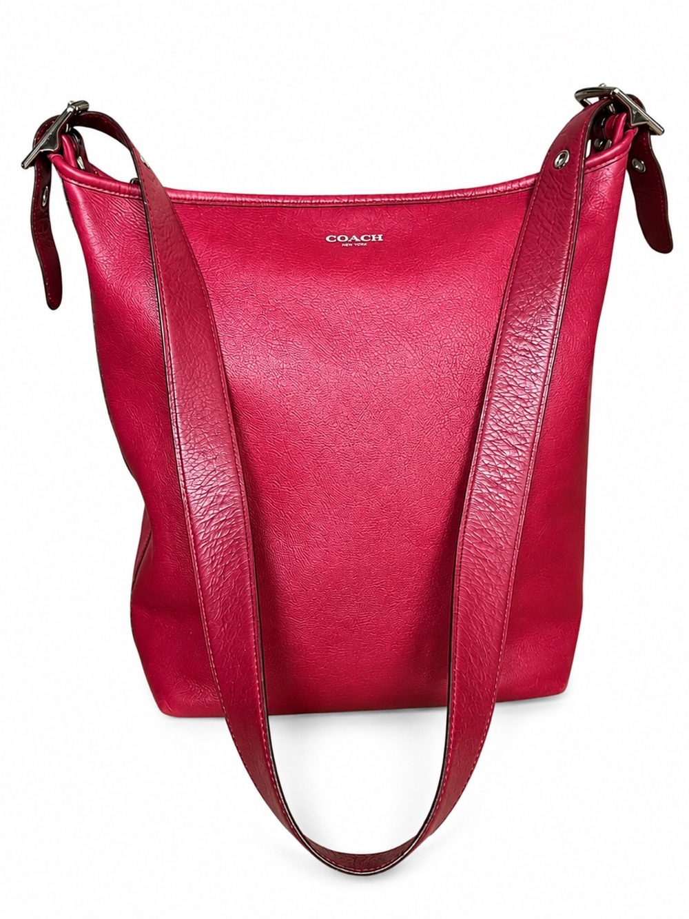 Coach Legacy Duffle 19889 Raspberry Leather Hobo Shoulder Bag Tassels